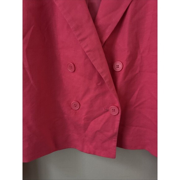Calvin Klein Womens Cropped Pink Blazer Size 12 Tailored Jacket Work Office Chic - Picture 3 of 6